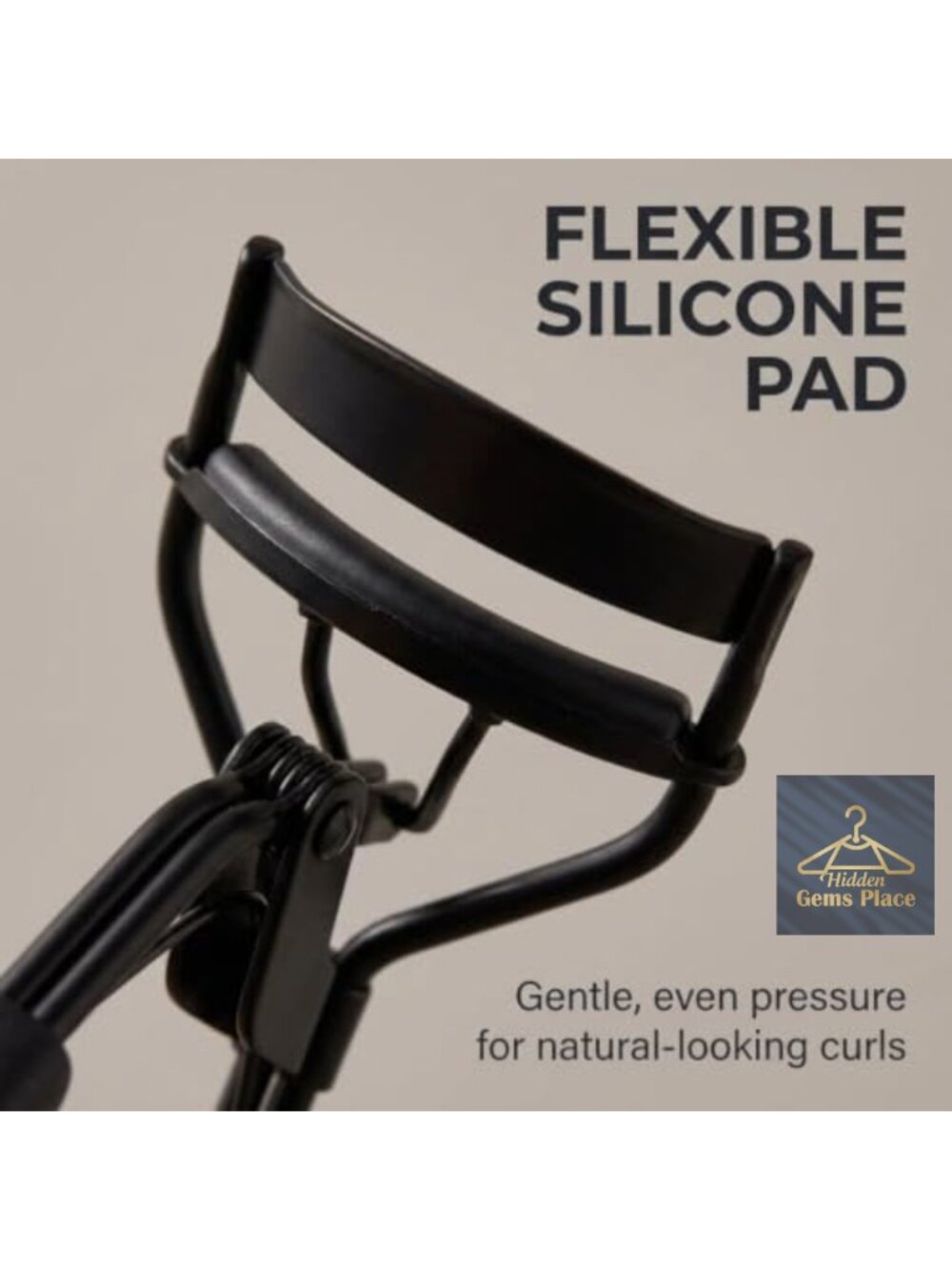 Professional Eyelash Curler with Replacement Pad, Metal, Ergonomic, Travel-Size - Picture 2 of 5
